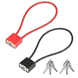 2 Stück Kabelschloss mit Schlüssel, Drahtseil Vorhängeschloss Langem Bügel Klein, Drahtschloss Vorhängeschlösser mit Schlüssel für Gepäck Koffer Fahrrad Helm Schließfach Mülltonnen Schloss