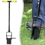 Colwelt Blumenzwiebel-Pflanzwerkzeug, langer Griff, gezackter Boden, Blumenzwiebelpflanzer mit weichem Griff, robuster Sodenstopfer für Tulpen, Iris, Narzissen