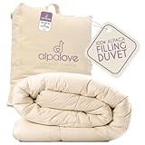 ALPALOVE Queen Extra warme Bettdecke aus 100 % feinem Alpaka, Bezug aus Premium-Baumwolle, 3 kg Füllung, ideal für den Winter, atmungsaktiv und temperaturregulierend, 233,7 x 238,8 cm