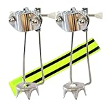 Eiskralle mit Zackenkranz – Hochklappbar, Für alle Stöcke & Unterarmgehstützen (16-25mm) | Bestmöglicher Halt auf EIS & Schnee | Leichte Montage | + Olanmarp Armband mit Streifen (2 Stück Eiskralle)