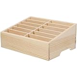 Alipis 12-Gitter-Handy-Aufbewahrungsbox Aus Holz Telefonrechner-Management-Halter Desktop-Organizer Für Klassenzimmer Büro Meetings