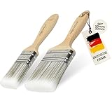ORGAFLIX Lasurpinsel 50mm, 30mm - Premium 2er Set - Kein Borstenverlust - Lasur Pinsel-Set für Holz außen, Lacke, Farbe, Öl, Möbelfarbe streichen - Lackpinsel Pinselset profi, Malerpinsel, Flachpinsel