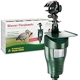 GARDIGO® Wasserstrahl Tiervertreiber I Vogelabwehr, Reiherschreck, Katzenschreck für Garten | PIR-Bewegungsmelder I Reichweite bis zu 10 m I Vogelschreck, Katzenabwehr, Hundeabwehr | Inkl. Batterien