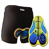 Radunterhose Damen Herren Gepolster Gel Mit 5D/9D/12D/20D Sitzpolster Kurz Fahrradhose Atmungsaktive Schnelltrocknend Fahrradunterhose MTB Radlerunterhose Radfahren Unterwäsche,5D-3XL