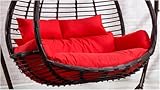 Verdickte Hänkerstuhl Kissen Ersatz Egg Chills Double, 2 Sitzer Weiden Rattan Swing -Kissen Für Garten Im Freien, wasserdichte Hängende Hängematte(Color:B)