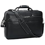 TIDING Leder Aktentasche Herren 15,6 Zoll / 17 Zoll Arbeitstasche Business Tasche Groß Laptoptasche für Männer, Schwarz