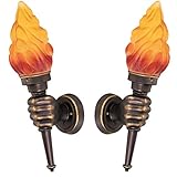 Lewpudy Wandleuchten Innen Fackelträger Braun Retro Industrielle Wandlampe Kreative Fackellampe Außen E27 Außenwand für Landhaus Schlafzimmer Wohnzimmer Café