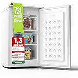 Stillstern Gefrierschrank C (73L) 4-Sterne-Gefrierfach -18°C, geringer Energieverbrauch, 3 Fächer, stufenlos regelbare Temperatur, wechselbarer Türanschlag, Gefrierschrank Klein, Tiefkühlschrank