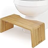 Squatty Potty Oslo Falten Bambus Toilette Hocker - 7-Zoll zusammenklappbar Badezimmer Hocker zum Erwachsene und Kinder, Braun