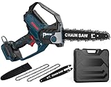 8-Zoll Kettensäge für Bosch 18V GBA-Akku, Auto-Oiler, 6-Zoll und 8-Zoll bürstenlose kabellose Astkettensäge, batteriebetriebene Mini Kettensäge zum Holzfällen, Baumbeschneiden (nur Werkzeug)