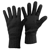 ALPIDEX Thermo Strickhandschuhe Thinsulate Gefütterte Warme Winter Outdoor Sport Feinstrick Handschuhe Strickbund Hautfreundlich Atmungsaktiv Unisex Damen Herren, Größe:L, Farbe:Black