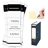 110 Stück Ordnerrücken Selbstklebend, 5.4x19cm Ordnerrücken Aufkleber Weiß, Ordner Etiketten Selbstklebend, Breit Ordner Rückenschilder für Büro, Bibliothek, Familie, Archivierung