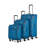 Travelite 4-Rad Koffer Set Weichschale, Größen L/M/S, Serie Chios Trolley Set in Zeitloser Optik, Handgepäck erfüllt IATA Bordgepäck Maß