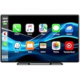 Volam Autoradio mit Wireless A-pple Carplay & Android Auto,9 Zoll IPS Touchscreen Tragbares Carplay Bildschirm mit Bluetooth 5.0,Digital Receiver mit Siri/Goog-le/Mirror Link/G-oogle/Siri/FM/AUX