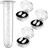 ADELGO 4 Stücke Vampir Fangs Kit, 3 Größen Vampire Zähne mit 1 Rohr Zähne Pellets Klebstoff, Gefälschte Zahnprothesen für Erwachsene und Kinder, Vampirzähne für Cosplay und Halloween, Halloween Deko