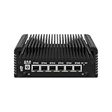 HUNSN Micro Firewall Appliance, Mini PC, VPN, Router PC, Intel Alder Lake-N 12th Gen N100, RJ46, 6 x 2.5GbE I226-V, 2 x HDMI2.1, TF, Type-C, Barebone, NO RAM, NO Storage, NO System