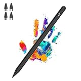 Luntak Stylus Stift für Touch Screens POM Tip Magnetic Pad Pencil Rechargeable Tablet Pencil Active Stylus Pen for iPad/Android/Pro/Air/Mini/Samsung/iOS/and Other Smartphone Devices-Schwarz