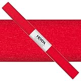 CREATIV DISCOUNT Krepp-Papier farbfest, 50 x 250 cm, 32 g/qm, 1 Rolle, Mittelrot
