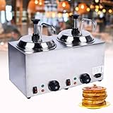 YXZQLOZ 1600W Marmeladenwärmer mit 2 Pumpen, Käsespender 2 x 2L elektrischer Käsesaucenwärmer 30-110°C Hot Fudge Wärmer Spender