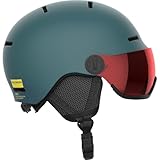 Salomon Orka Visor Kinder Helm Ski Snowboarden, Integrierter Komfort, einfach anzupassende Passform und leicht, Grau, KM 5356