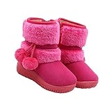 BESPORTBLE Winterstiefel für Mädchen Schneestiefel Weiche Rutschfeste Sohlen Warme Lauflernschuhe Niedrige Kinderstiefel Rosa