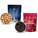 Sultan’s Palace Winterzauber Genuss 200g – Geschenkset Weihnachten mit Honig gebrannten Macadamianüssen & Kirschstäbchen in Zartbitterschokolade – Süßigkeiten-Geschenkidee
