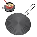 Induktions-Adapterplatte – 24 cm Wärmeverteiler für Glas-Kochfeld, Adapterscheibe mit faltbarem Griff für Aluminiumherd, Brenner, Simmer-Heizung, Keramik, Hobbyköche, Küche