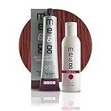 Pop Italy Me&G Professionelle Permanente Haarfarbe mit Ringelblumenextrakt – 100 % Abdeckung für weißes Haar – 100 g (7/66 helles Scharlachrot + Sauerstoff 10 Vol. 150 ml)