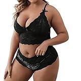 Sexy Dessous Damen Spitze Negligee V-Ausschnitt Babydoll Dessous mit Strümpfe Durchsichtiges Neckholder Nachthemd Lingerie Sexy Nachtwäsche mit Strapse Damen Reizwäsche Schleifen