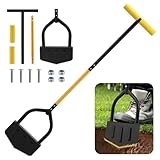 Rasenkantenstecher,Rasenkantenschneider,Halbmond-Rasenkantenschneider mitT-Griff,Rasenkantenstecher mit Stiel 106cm,Langstieliges Kantenmesser für Rasenkanten,Kantenmesser für Gehwege,Gartenkanten Hof