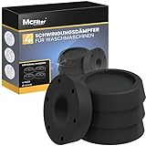 McFilter I 4 Schwingungsdämpfer für Waschmaschinen und Trockner I Universal Vibrationsdämpfer kompatibel mit Bosch, Siemens, AEG I Rutschfeste Gummipads, Gummifüße, Waschmaschinenunterlage - schwarz