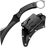 Karambit Messer Feststehende Klinge mit Kydexscheide, 5cr15mov Stahl Full Tang Jagdmesser, EDC Messer Gürtelmesser Pilzmesser Taschenmesser für Outdoor Survival (1)