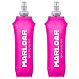 MARLOAR Faltbare Trinkflasche aus Silikon, Soft Flask 500 ml zum Laufen, Trailrunning und Wandern, BPA-frei, 1 Stück, Pink