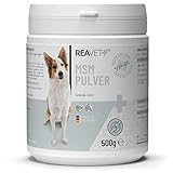 ReaVET MSM Pulver für Hunde 500g - MSM Hund, Gelenkpulver für Sehnen, Bänder & Knorpel, Gelenke Pulver Methylsulfonylmethan, Natürlicher Gelenkschutz, Förderung der Bewegungsfreude