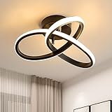 Comely LED Deckenleuchte Moderne, 22W Creative Flower Form LED Deckenlampe Schwarz LED Lampe Deckenbeleuchtung für Wohnzimmer Schlafzimmer Esszimmer Flur Balkon, Ø24CM, Warmweiß 3000K
