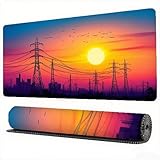 Sonnenuntergang Mauspad XXL 1500 x 800 x 3 mm Groß Gaming Mauspad Wildgänse Schreibtischunterlage Vernähte Kanten mit Rutschfeste Gummiunterseite Mouse Pad für Gaming, Laptop Büro, Zuhause, Model694