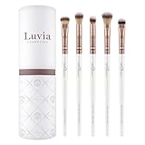 Augenpinsel-Set Luvia, Essential Eye Brush Set, 5 Lidschatten Schminkpinsel-Set, Perfektes Verblenden & Auftragen, Veganes Pinselset Perl/Coffee