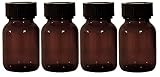 Viva-Haushaltswaren braunes Apothekerglas Set 4x 50ml inkl. Schraubverschluss & Etiketten made in Germany