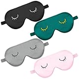 angelikashalala 4 Stücke Schlafmaske Frauen, Sleep Mask Schlafmaske Kinder Lustig Weiche Schlafmaske für Frauen mädchen Kinder