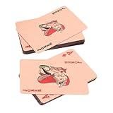 Sosoport 1Satz wasserdichte Pokerkarten im Goldene Folienkarte im Roségold Design für Partys Spielabende und Turniere für Pokerspiele und Kartenspiele mit Freunden