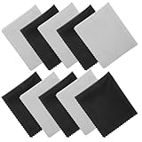 Oruola 10 Stück Brillenreinigungstücher,Brillenputztuch Microfaser Optikerqualität,Brillenputztuch Microfaser von Objektiven,Elektronik,Bildschirmen,Kameras,Handy,LCD-TV,15.2x17.8 cm(Schwarz,Grau)