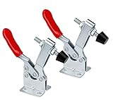 YOUTU® Kniehebelspanner Schnellspanner, Horizontal Toggle Clamp Haltekraft Waagrechtspanner Anti-Rutsch Knebelklemme Handwerkzeuge für Schweißen, GH-201B 90Kg/198Lbs Fassungsvermögen (2 Stück)