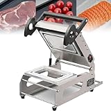 Quadratische Lebensmittel-Box-Versiegelungsmaschine, Tisch-Lebensmittel-Versiegelungsmaschine, Verpackungsmaschine mit 600 W manueller Presse, 7, 8 mal pro Minute, für Kuchen, Bento