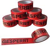 Generisch GESPERRT PVC Paketklebeband 66m x 50mm, Leise Abrollen, Warnklebeband, Hinweisklebeband, Packband, Industriequalität Deutsche Ware (6)
