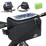 KEEPIFY 4.5L Lenkertasche Fahrrad, Fahrradtasche Lenker mit Lenkeradapter, wasserdichte Lenkertaschen mit Handy-Touchscreen/Mobiltelefonhalter - Lenkertasche Ebike/Fahrrad