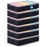 Boic 6 Stück 90L Unterbettkommode, Faltbarer Unterbett Aufbewahrungsbox Große, Kleideraufbewahrung Bettkasten Aufbewahrung Mit Deckel Für Bettdecken Kleidung Unterbett Kleiderschrank (Schwarz)