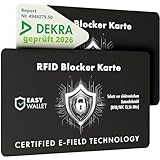 EasyWallet [NEU 2026] DEKRA-geprüfte NFC/RFID Blocker Karte | E-Field-Störsender-Technologie für sicheren Kartenschutz | Extra dünn (0,84 mm) – Perfekt für Jede Geldbörse (2X) - Optimaler Schutz