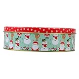 Mikinona Keksdose zu Weihnachten Vorabend Fall Form Plätzchen Zinn Gebäck klein Bonbonbehälter Weihnachtskekse Lagerbehälter aus Weißblech Keksdose mit Deckel Eisen