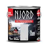 NJORD Holzimprägnierung 2,5 L Holzfarbe (16) Morgenfrost Holzschutz Bis zu 9 Jahre Holzlack Wetterfester Schutzlack Holzlasur