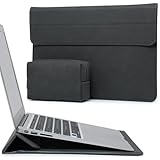 HYZUO 15 Zoll Laptop Hülle Laptophülle mit Stand-Funktion für MacBook Air 15 M3 A3114 M2 A2941 2024 2023, 15-Zoll Surface Laptop 6/5/4/3, MacBook Pro 15 2019-2016, mit Kleine Tasche, Weltraum grau